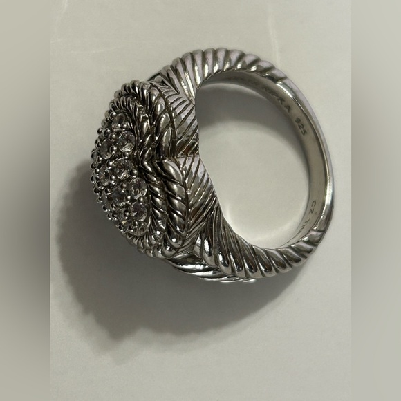 Judith Ripka Sterling Silver Pave Cubic Zirconia Heart Ring Size